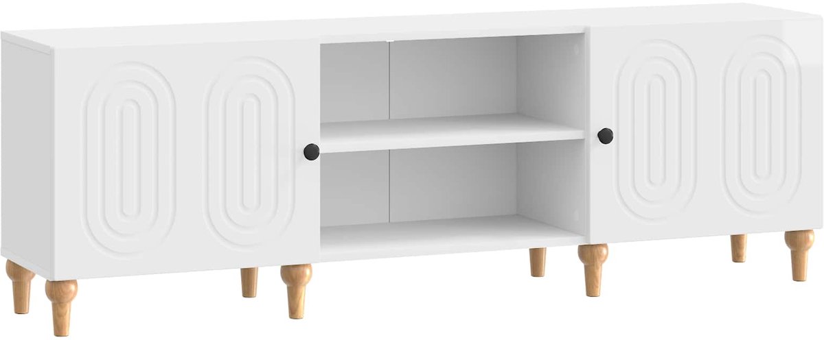 vidaXL - TV - Kast - Hoogglans - Wit - 150 - x - 31 - x - 50 - cm - Bewerkt - hout