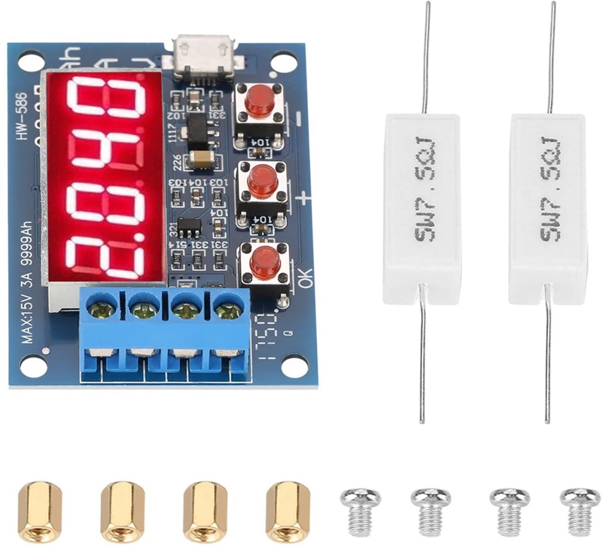 Store_9 - Batterijcapaciteitstester - Capaciteitsmeter - Eenvoudig in gebruik - LED-indicatoren - Accu Analyse - 1,2-12V - Ideaal voor hobbyisten e...
