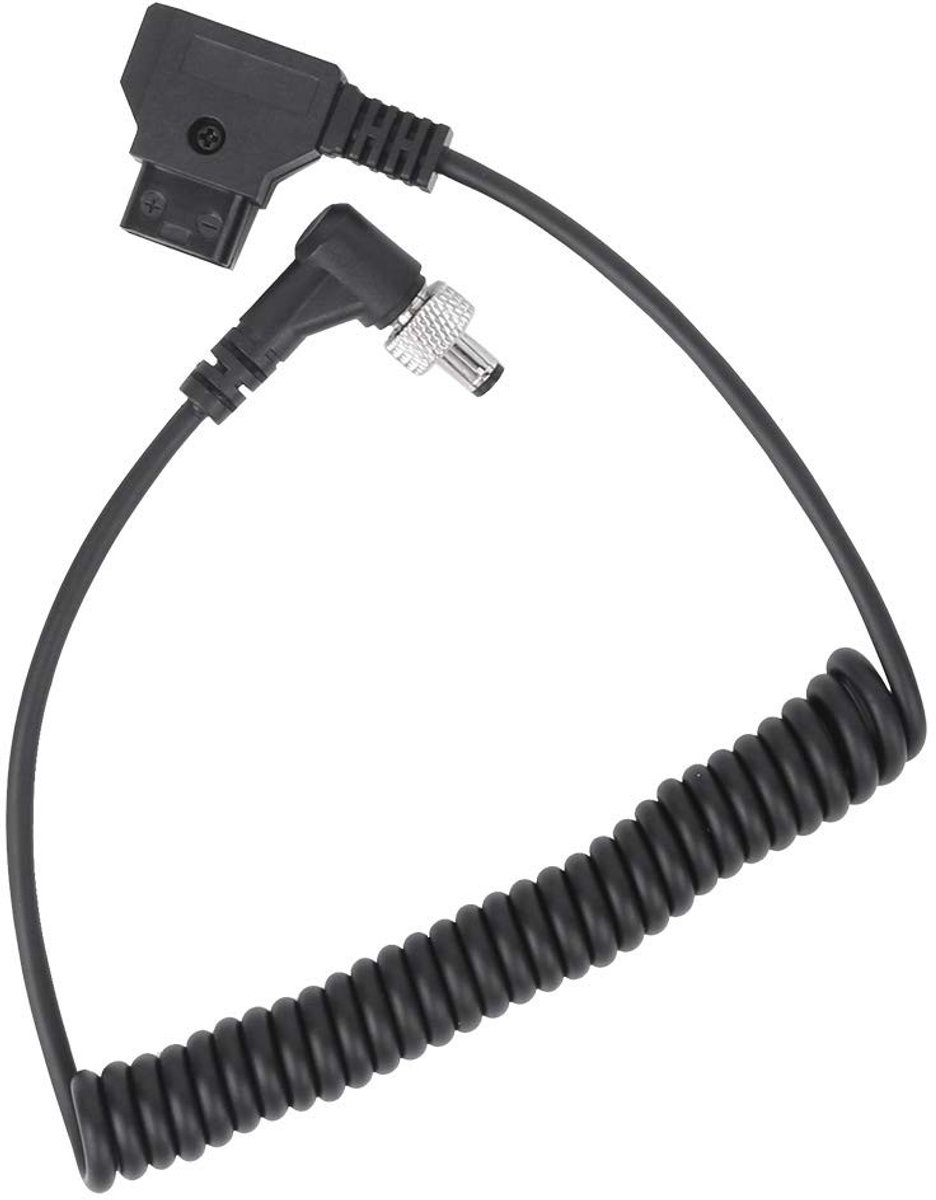 ONF3 - D-TAP Stekker - DC Monitor Voedingskabel - Soepele Kabel met Slot - Zwart - Veerkabel - Lange levensduur - Geschikt voor V-poortbatterij ...