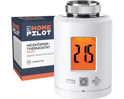HOMEPILOT slimme radiatorthermostaat, digitale slimme verwarmingsthermostaat voor thuis met draadloze technologie voor energiebesparing - verwarmingsregeling (app, Siri, Amazon Alexa & Google Assistant) mogelijk via gateway