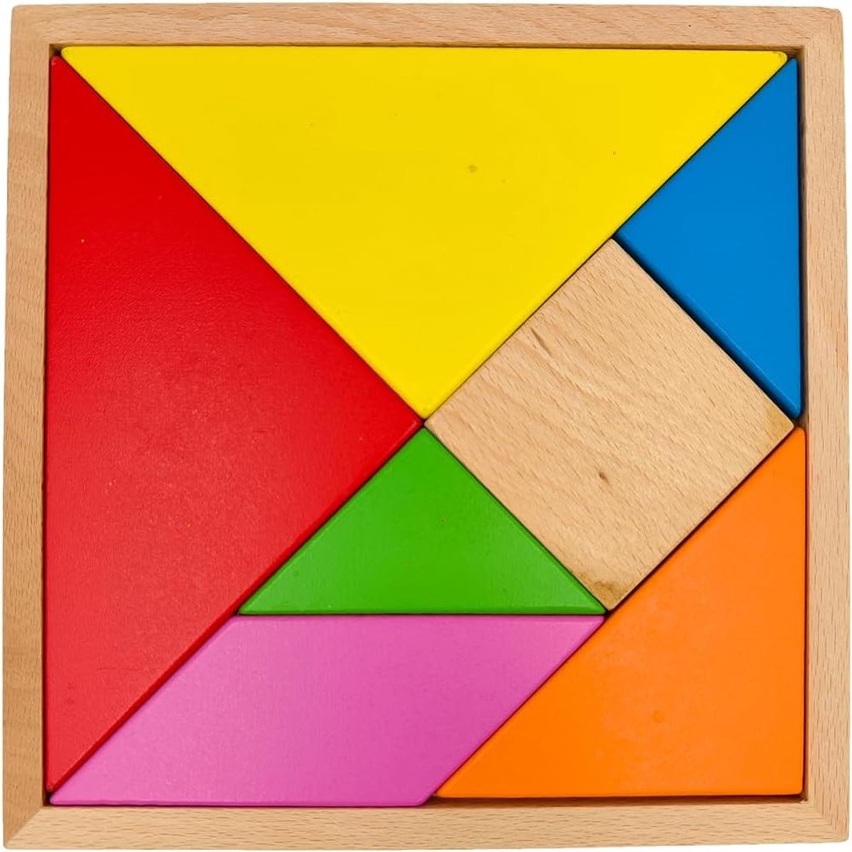 Houten Tangram Puzzel voor Kinderen, Educatief Spel, Reispuzzel, Mentale Oefening, IQ Ontwikkeling, Creatief Speelgoed, Verjaardagscadeau voor Kinderen
