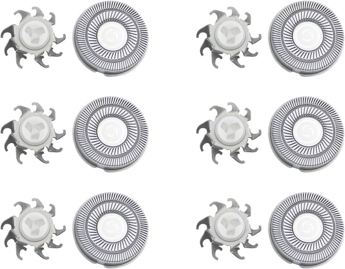 Vervangende Scheerkoppen voor Elektrische Scheerapparaten, Geschikt voor FS301-FS399 en FS850-FS855, Diameter 2cm, 6 Stuks