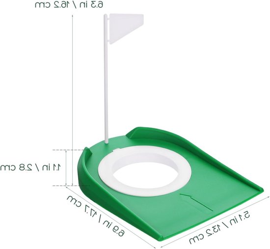 Draagbare Golf Putting Cups met Vlaggen - Indoor en Outdoor Trainingshulpmiddel voor Putter Oefeningen, 2 Stuks voor Thuis, Kantoor en Tuin van Merkloos — afbeelding 4