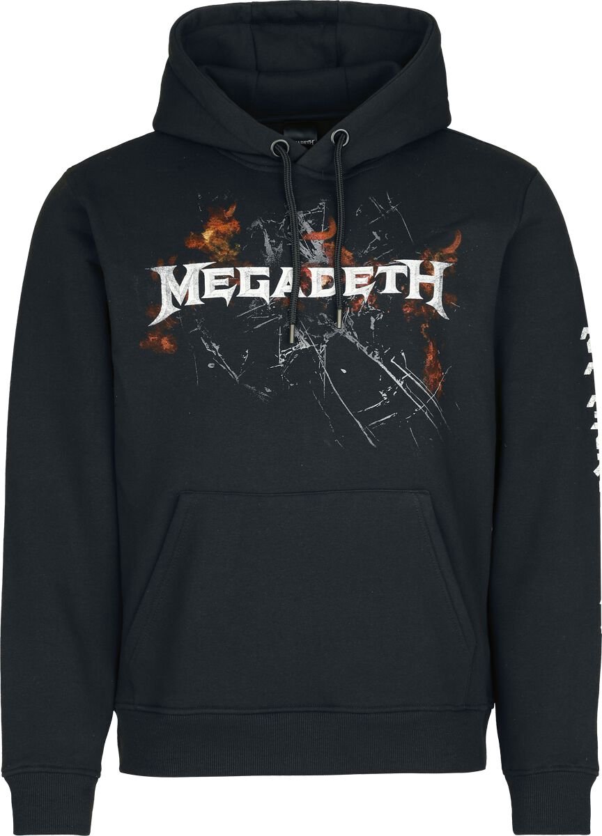 Megadeth Flames Heren Trui met capuchon - zwart - L
