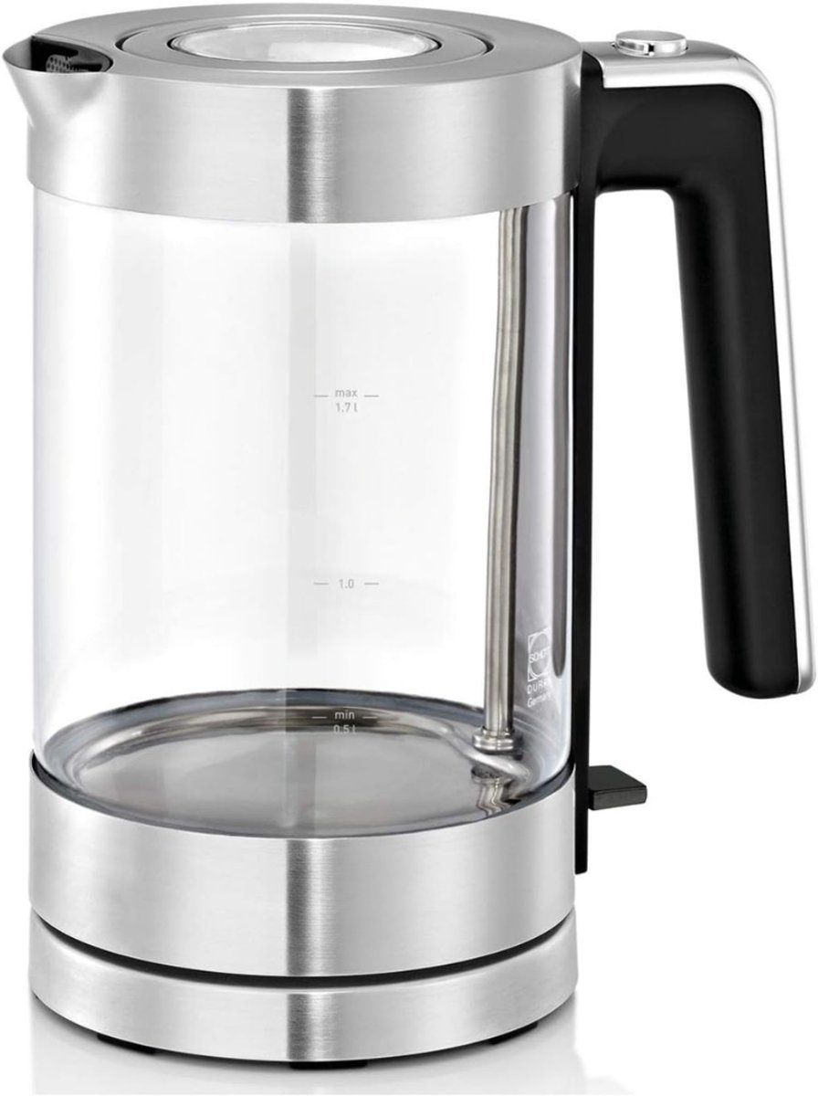 RUX® Waterkoker glas - Waterkoker - Zilver - 21cm x 21cm x 29cm