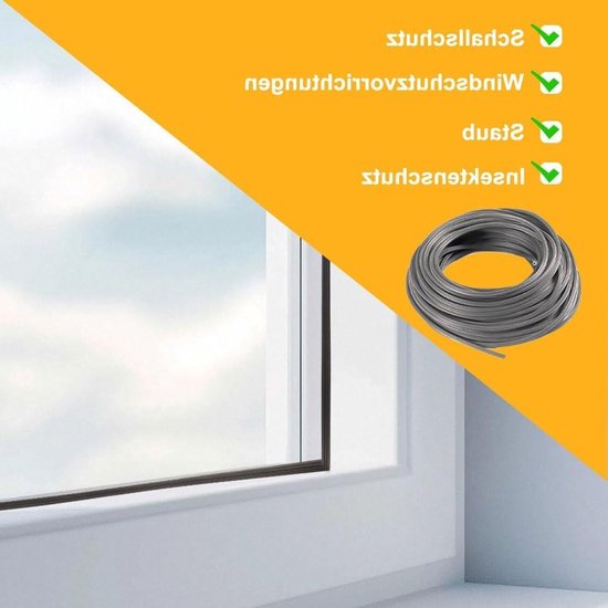 Rubberen biesband voor installatie, 30 meter, 5 mm diameter, ideaal voor reparaties, muggengaas en insectengaas, duurzaam en veelzijdig van Merkloos — afbeelding 4
