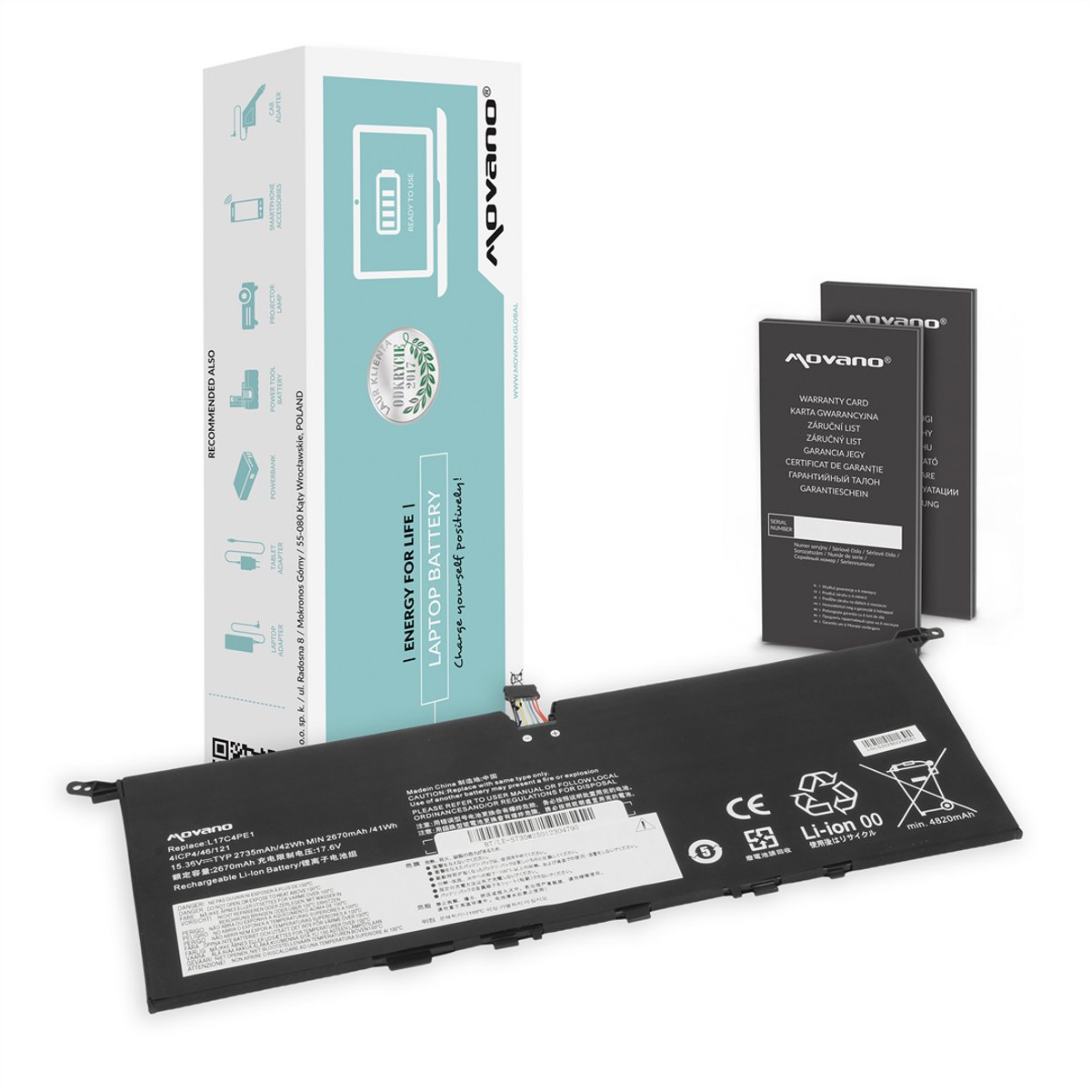 Movano - Lenovo Yoga S730-13IWL Batterij - Ideapad 730S-13IWL - Compatibel - Lange Levensduur