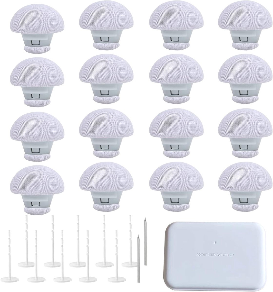 16 Stuks Dekbed Klemmen, Plastic Antislip Clips voor Dekbedovertrekken en Kussens, Inclusief 1 Doos en 16 Plastic Naalden voor een Strak en Net Dekbed