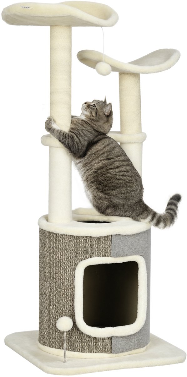 PawHut Krabpaal met kattenhol D30-602V00