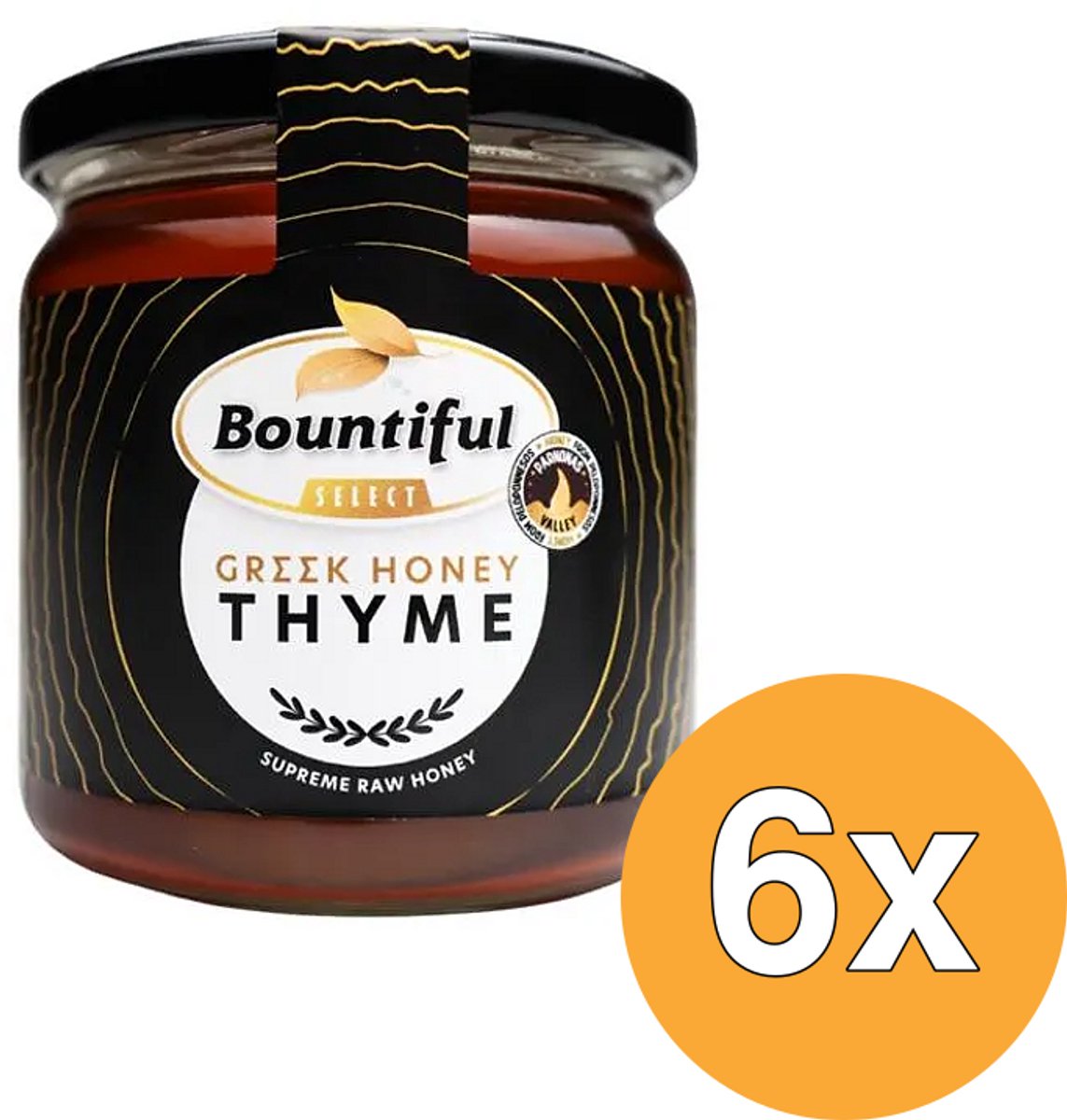 6x Bountiful Griekse Rauwe Honing Thyme/Tijm (500 gr)