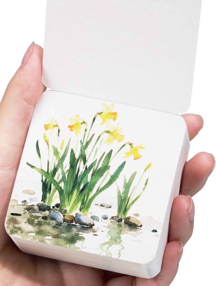 Mini Watercolor Sketchbook 60 Vel 6.5 x 6.5 cm 100% Katoen 300gsm, Draagbaar en Scheurbaar Schilderboekje voor Reis en Kunstenaars