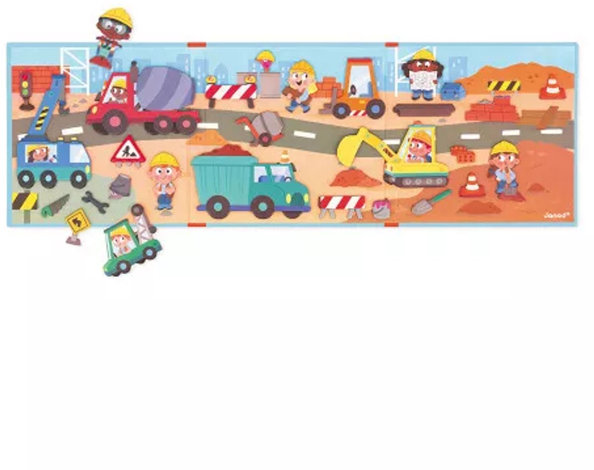Janod - Magneti Stories - De bouwplaats – Educatieve magneetset — afbeelding 6