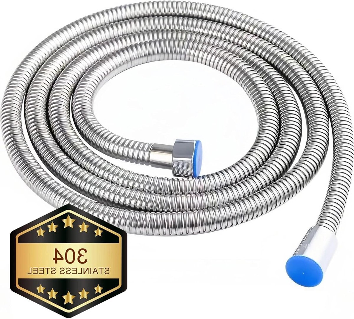 304 RVS Douche Slang van 5 Meter met 1/2 Inch Aansluiting, Schokbestendige Douchekop voor Badkamer en Keuken