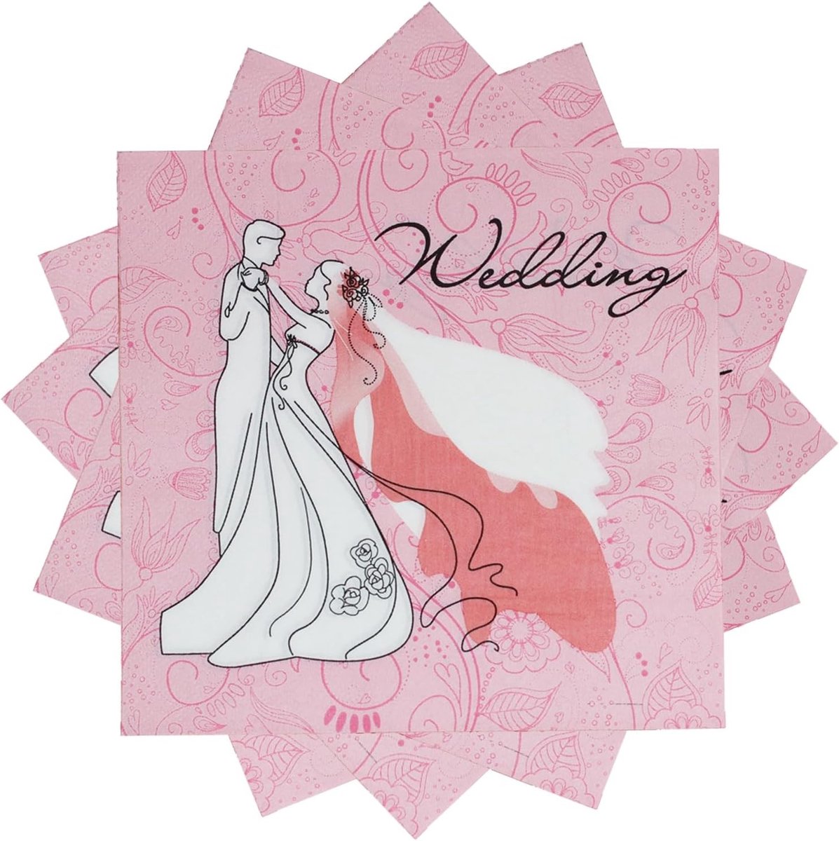 aladdien - Servetten - Feest - Bruiloft - Papieren - Tafeldecoratie - Wit - Jubileum - Stijlvol - Geschikt voor Diner - Witte servetten met folieopdruk