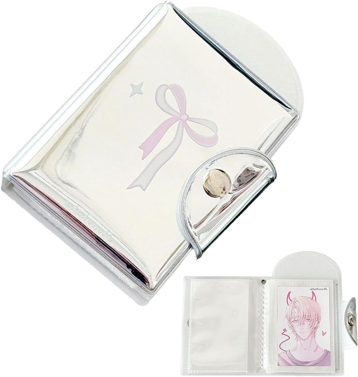 Fotokaartenhouder Binder - Mini Fotoalbum - Kaarten Organiseren - Dubbelzijdig 40 kaarten - 78 cm - Zilver