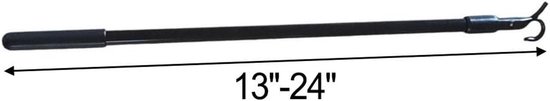 Raamopener Telescoopstok - Verstelbare Stang Haken - Hoge Ramen Openen - Lichtgewicht Aluminium - 30-60 cm - Zwart — afbeelding 3