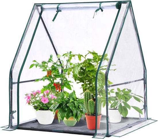 Famanu – Draagbare mini-broeikas voor binnen en buiten, waterdichte pad voor kleine planten, afmetingen 91,4 x 91,4 x 106,7 cm
