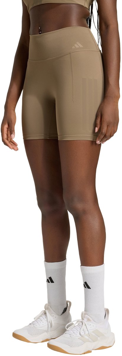 Adidas Performance Optime 3-Stripes Korte Workoutlegging Dames Beige