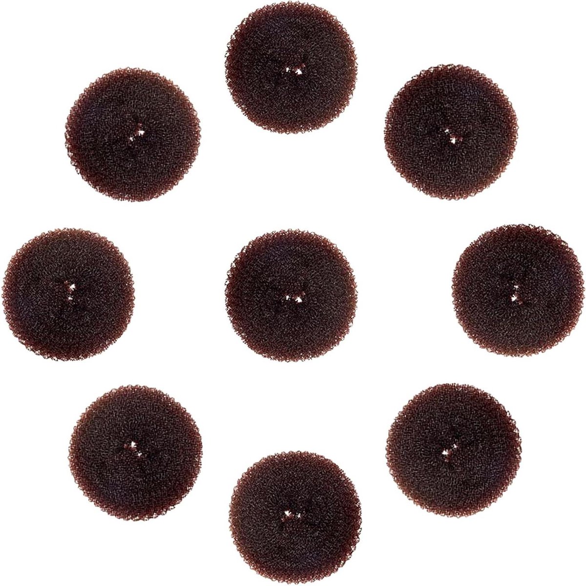 Haarbunset - Knotmaker Donut - Haar Stijlen - Stevige Fixatie - 6 x 6 x 3 cm - Koffie