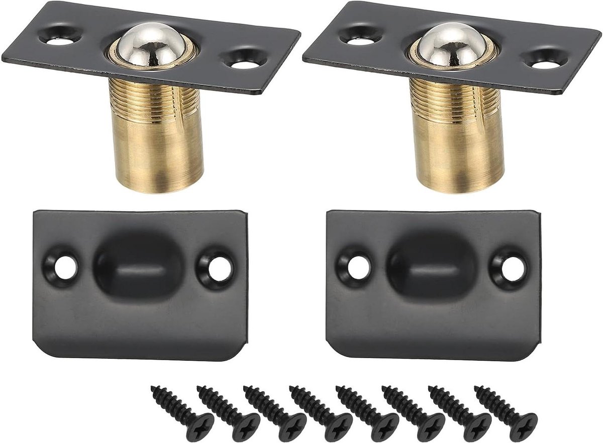 Deurklink Ball Catch - Kastdeur Sluiting - Kasten Sluiten - Verstelbare Bal - 2 Stuks - Zwart