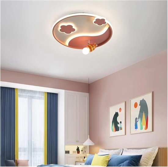 Kinder Plafondlamp - Nachtlamp Kamerlamp - Kinderslaapkamer Inrichten - Cartoon Design - 1 Stuks - Roze — afbeelding 4