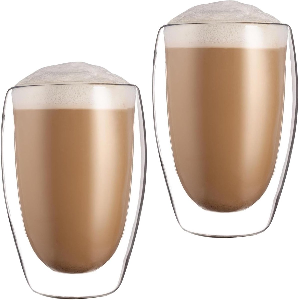 Set van 2 Dubbelwandige Glazen voor Latte Macchiato en Cappuccino, 450 ml, Isolerende Koffiekoppen, Vaatwasmachinebestendig