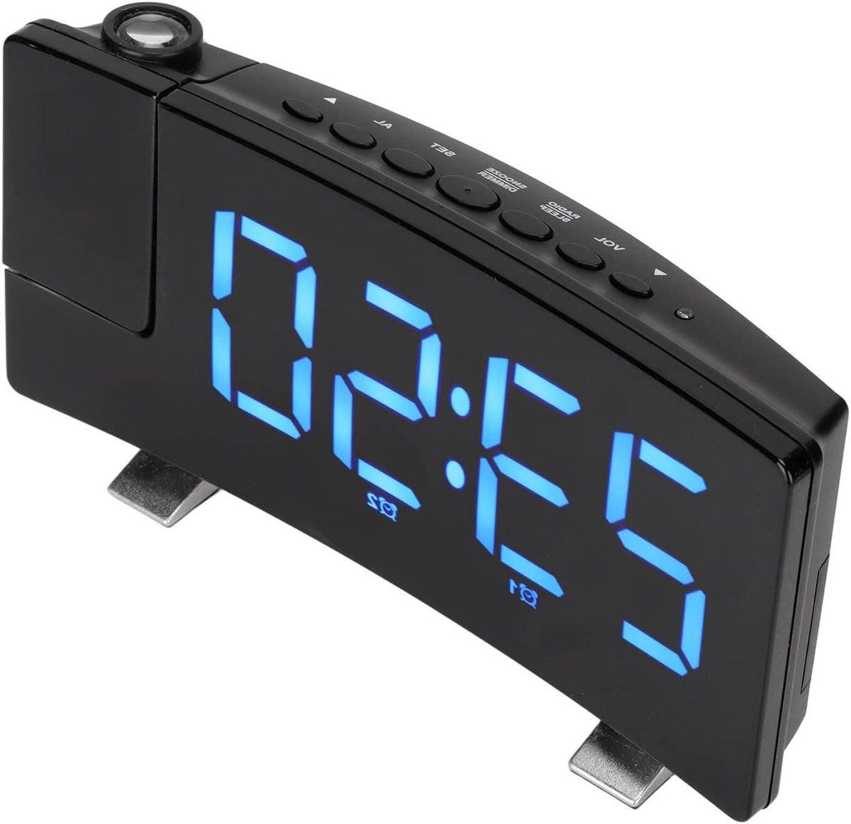 Digitale Projectieklok - Wekker met Projector - Tijd Projecteren - 180 Graden Draaibaar - 7.3 Inch Scherm - Blauwe Tekst
