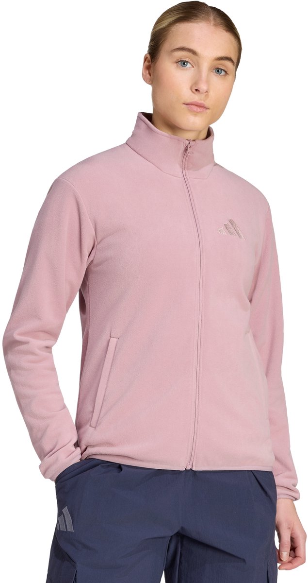 Adidas Terrex Terrex Multi Essentials Fleece Jack Met Lange Ritssluiting Dames Paars