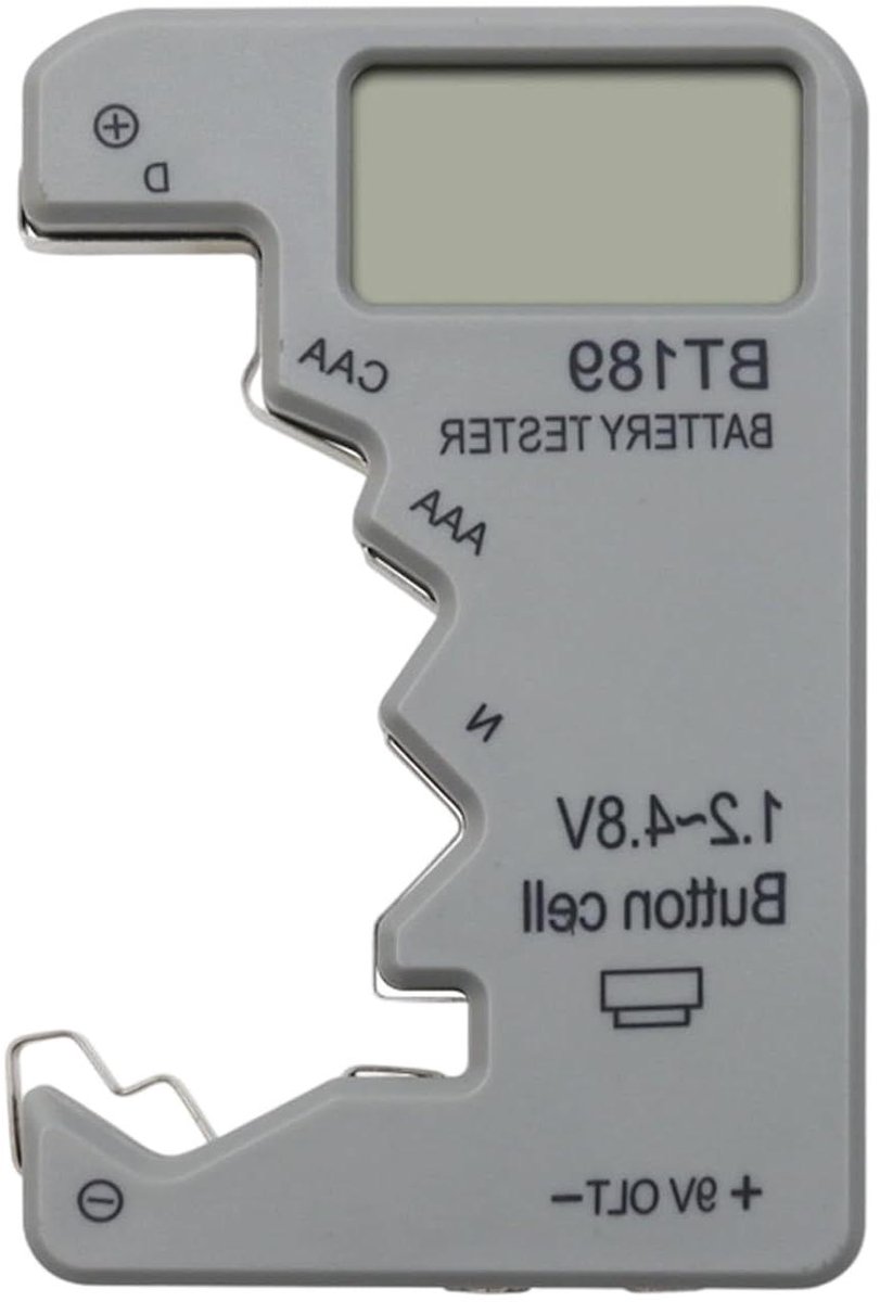 Knoopceltester - Batterij Analysator - Energie Besparen - Digitale Weergave - 92 x 63 x 14 cm - Wit