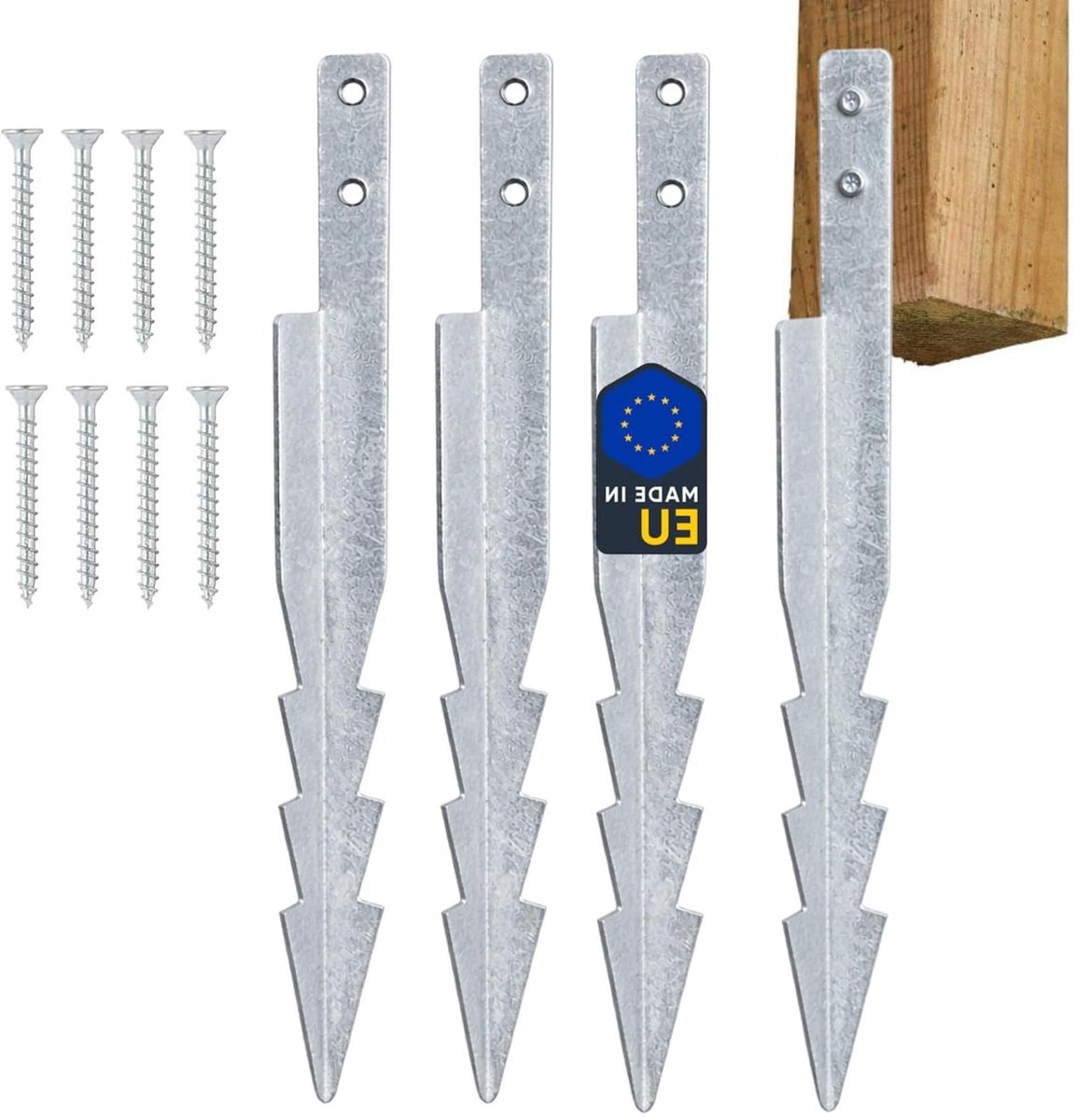 Schommelanker Set - Grondanker Speeltoestel - Speeltoestellen Beveiligen - Verhoogde Stabiliteit - 44.5 cm - Zilverkleurig