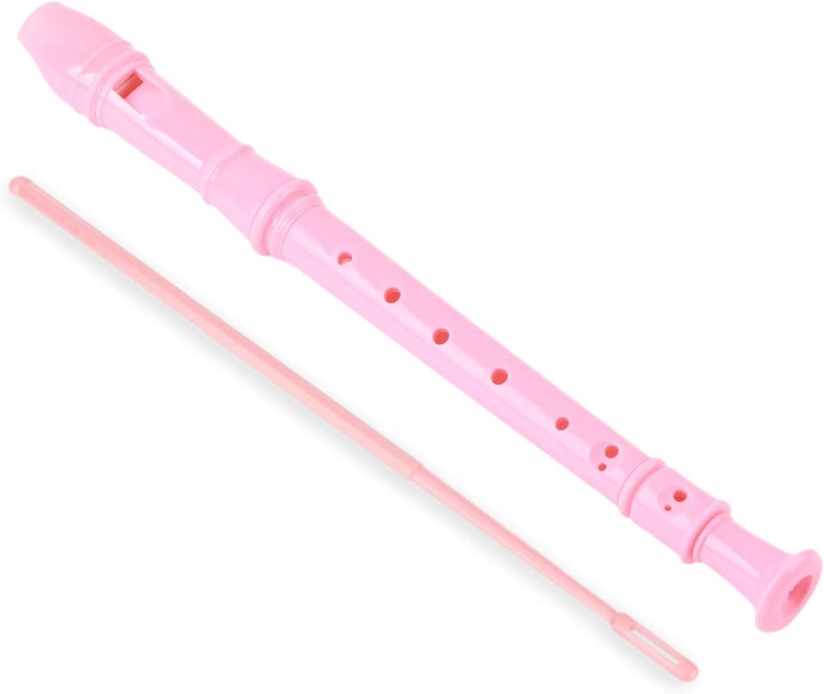 Sopraanblokfluit - Hoge toon fluit - Muziekonderwijs - 8-gaats precisie - 32 cm - Roze