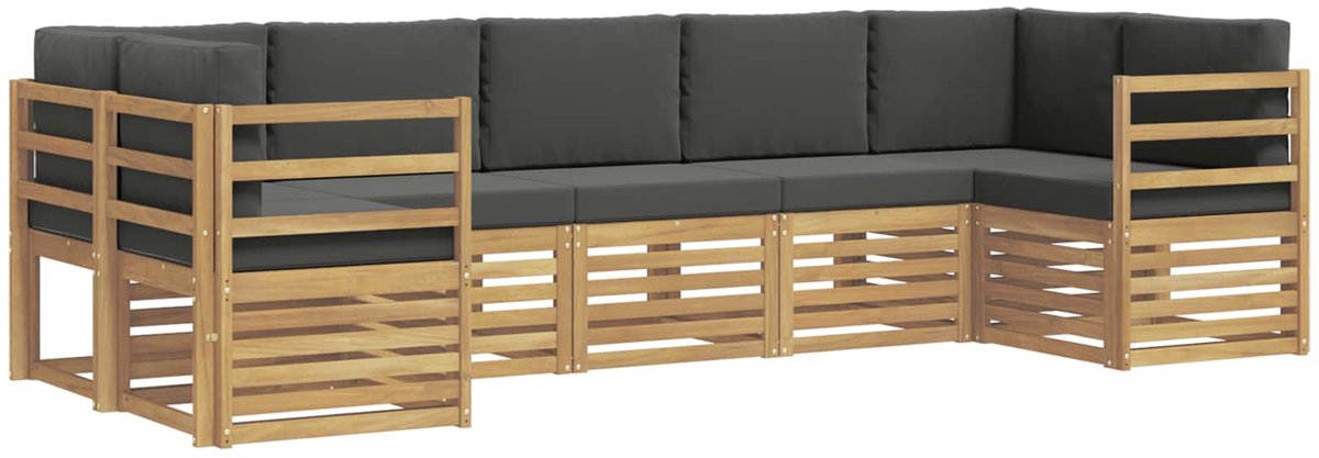 vidaXL Buiten - bank - set - 7 - st - 7-zits - Wit - en - antracietkleurig - Polyester Wit en antracietkleurig