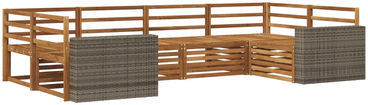 vidaXL Buiten - bank - set - 6 - st - 6-zits - Naturel - Massief - Acacia - Hout