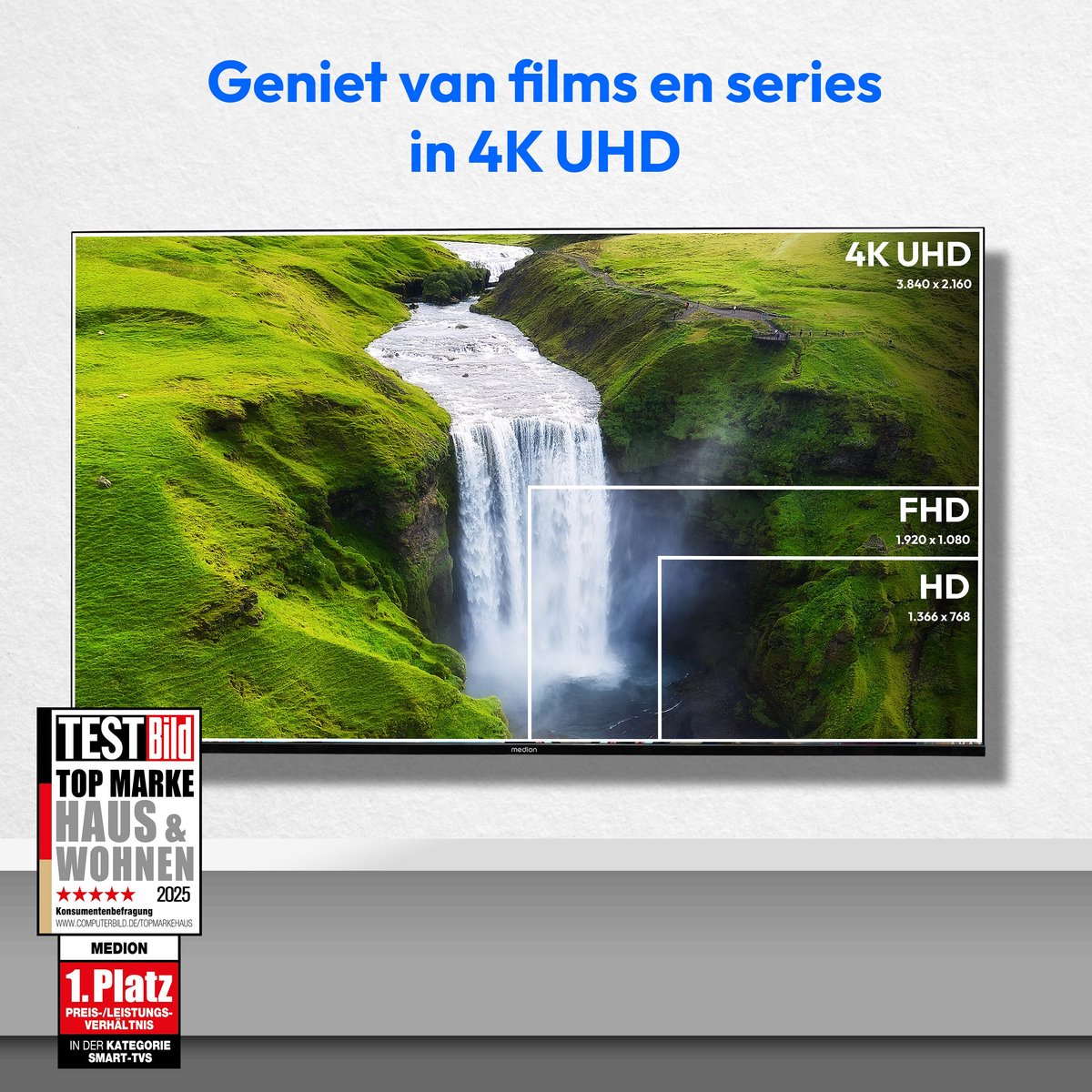 MEDION MD 843301 43 inch 4K-tv met HDR10 en VIDAA U thumbnail 3