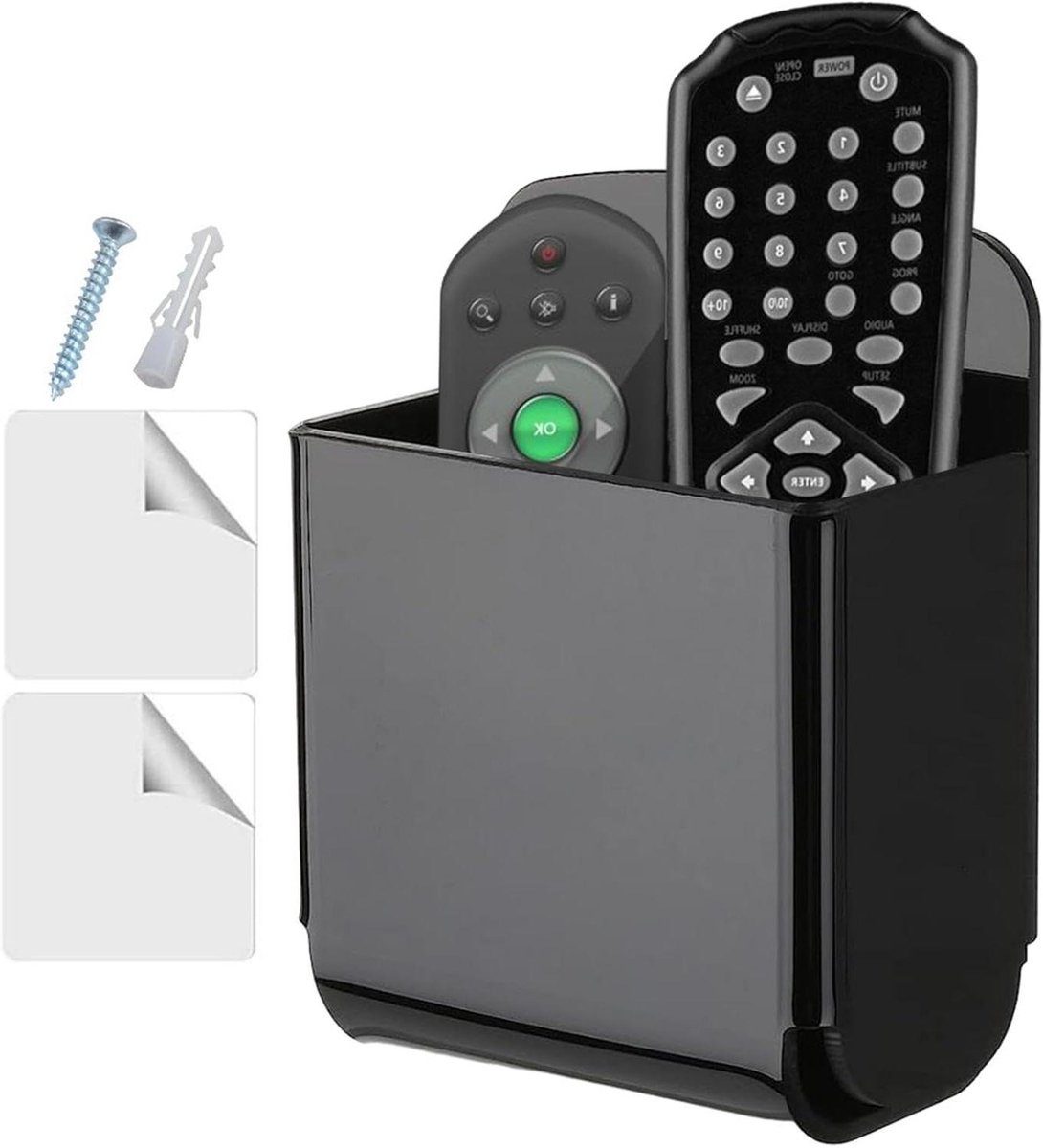 Wandhouder Afstandsbediening - Afstandsbediening Houder - Organiseren Thuis - Verlies Nooit Meer - 11 x 8.5 x 4.1 cm - Zwart