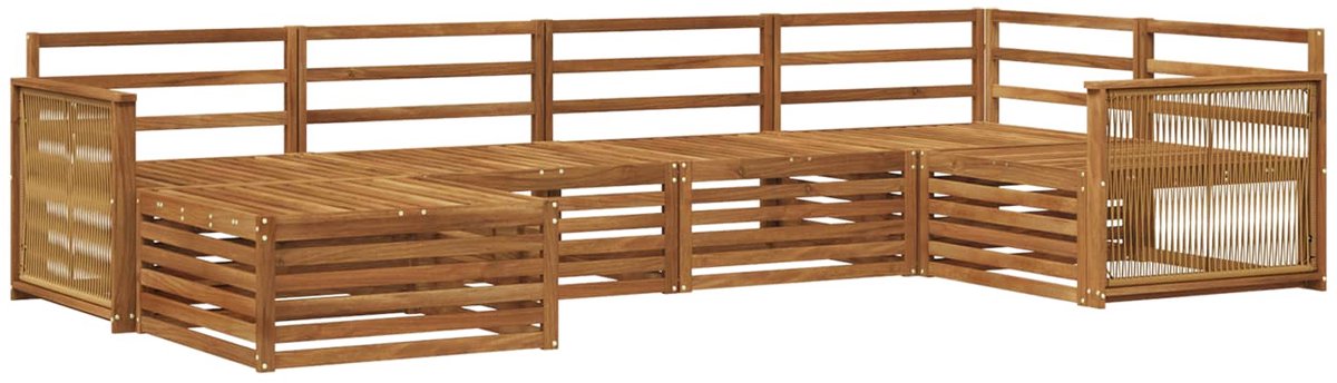 vidaXL Buiten - bank - set - 6 - st - 6-zits - Naturel - Massief - Acacia - Hout