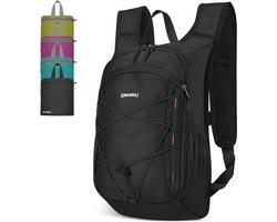 Opvouwbare Wandelrugzak - Lichte Dagrugzak - Dagtochten - 15 Liter Opbergruimte - 40 x 24 x 14 cm - Zwart