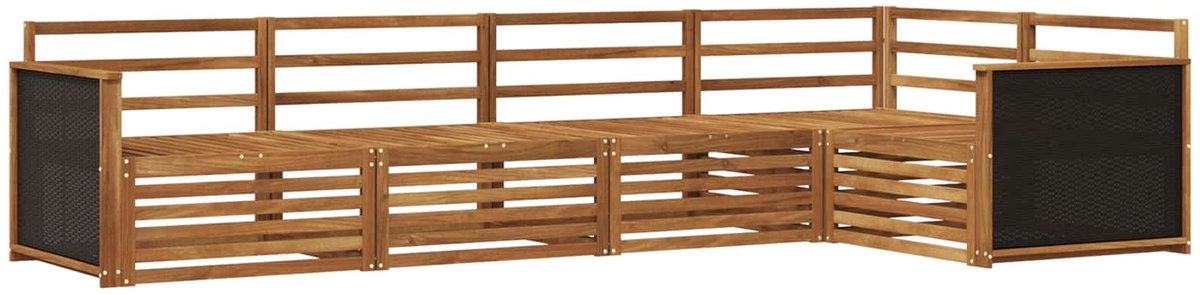 vidaXL Buiten - bank - set - 5 - st - Naturel - Massief - Acacia - Hout