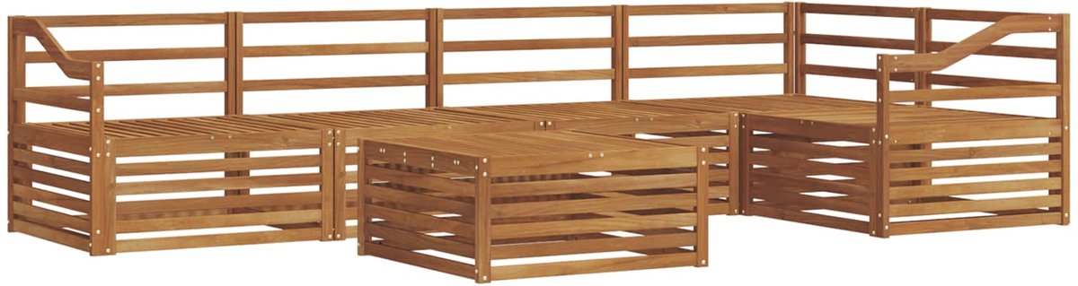 vidaXL Buiten - bank - set - 6 - st - Naturel