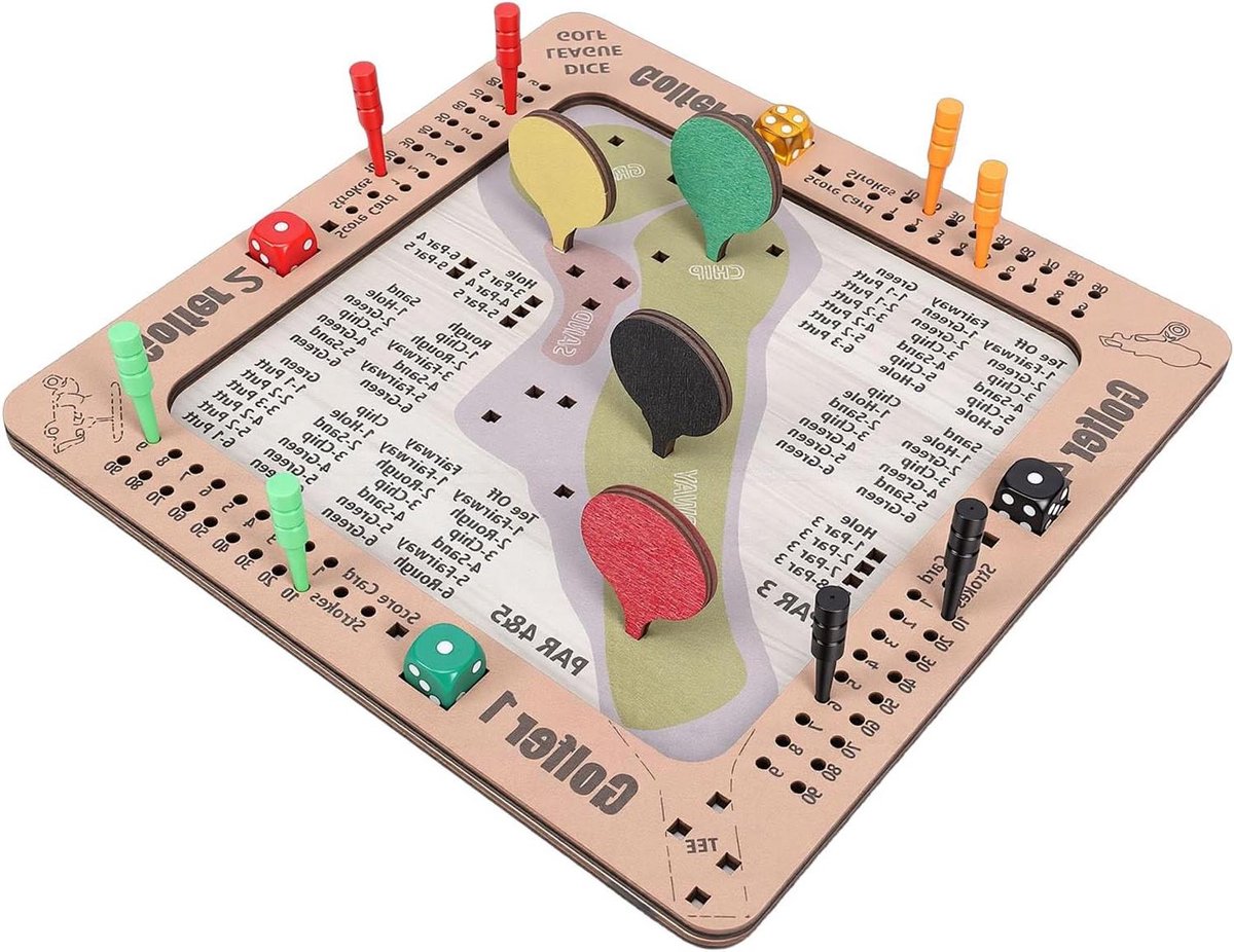 Dobbelstenen Bureausportspel - Houten Tafelspel - Strategisch Spelen - Lindehouten Craft - 22 x 21 x 2.5 cm - Niet gespecificeerd