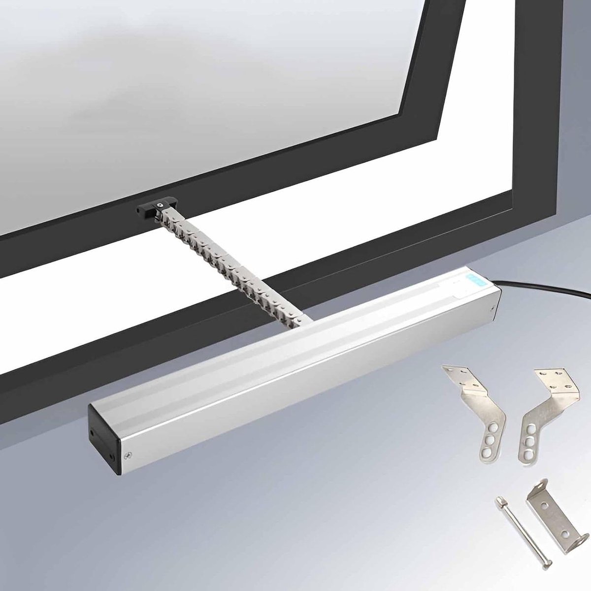 Elektrische Raamopener - Automatische Raambediening - Ventilatie Verbeteren - Met Afstandsbediening - 30-70 cm Slag - Zilver