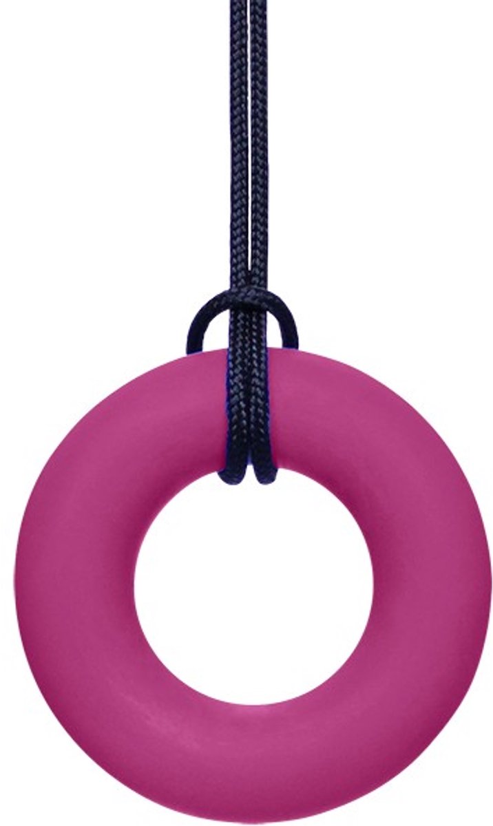 ARK Therapeutic bijtketting ring magenta speelgoed voor kinderen.