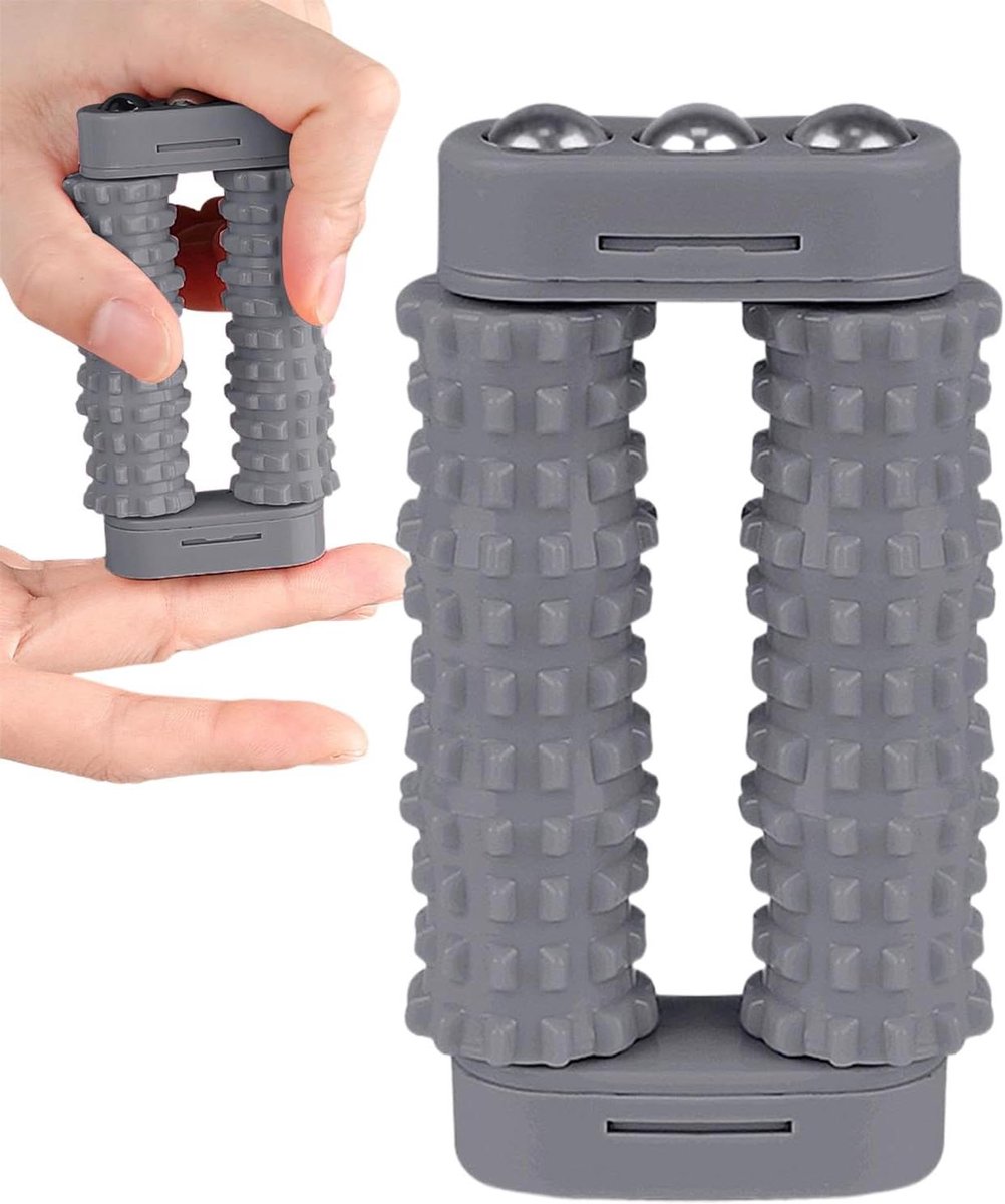 Rollende massageroller - Handmassage bal - Spierontspanning thuis - Gerichte puntstimulatie - 12 x 11 x 25 cm - Zwart