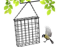Hangende Suet Feeder - Vogelvoederbak Kooi - Vogels Voeren - Grote Capaciteit - 14 x 14 x 5 cm - Groen