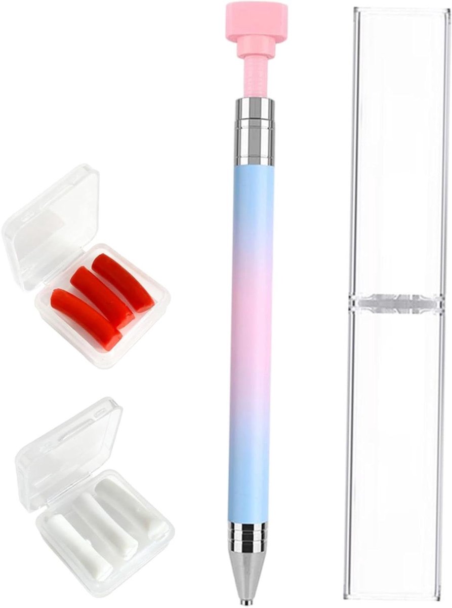 Wax Pen - Strass Picker - Diamant Kunst - Automatisch Navulbaar - 3 Stuks - Blauw