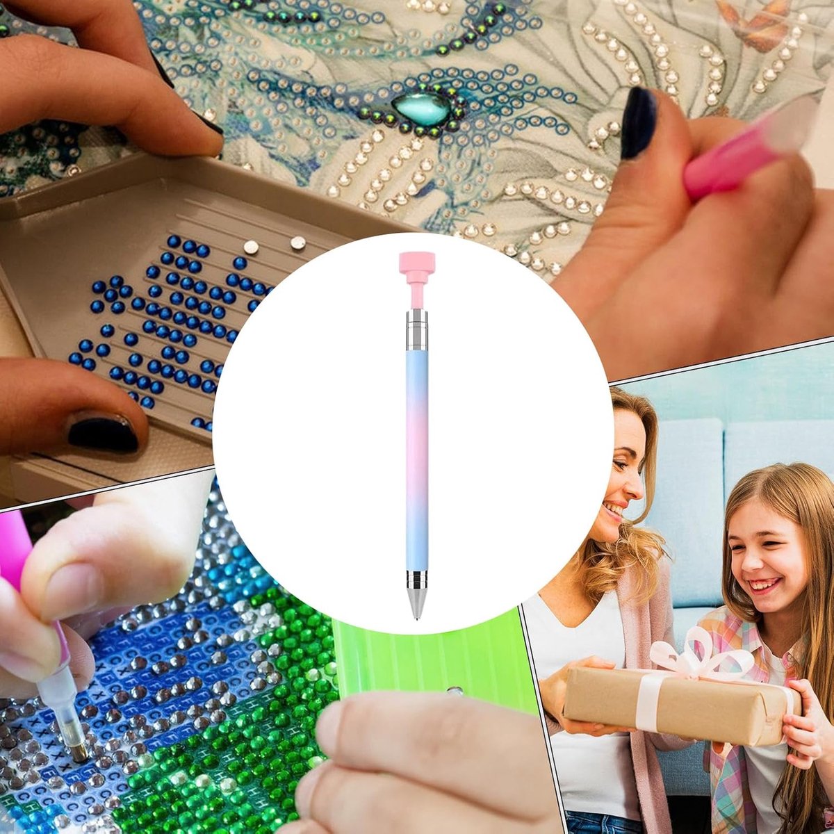 Navulbare Wax Pen - Rhinestone Picker Tool - Nageldecoratie Aanbrengen - Ergonomische Antislip Grip - 15 cm - Wit