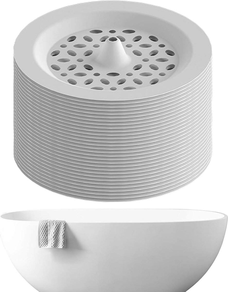 Afvoerdeksel Haarstopper - Douchegoot Afdekking - Voorkomt Verstoppingen - Eenvoudig te Plaatsen - Ø 9.8 cm - Wit