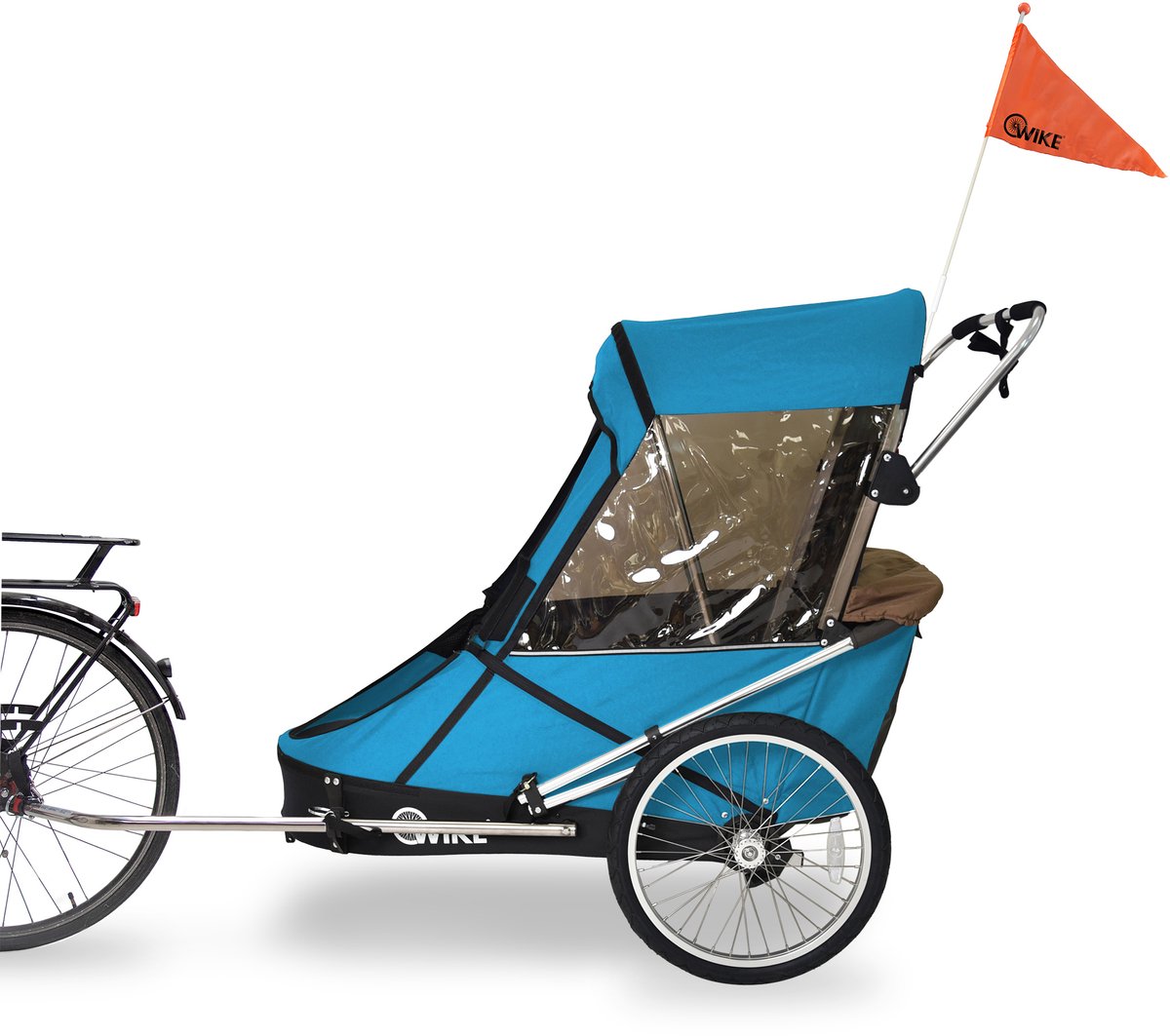 Wike Special Needs Trailer - Large Inclusief Wandel en Jogging Wiel - Turquoise/Grey