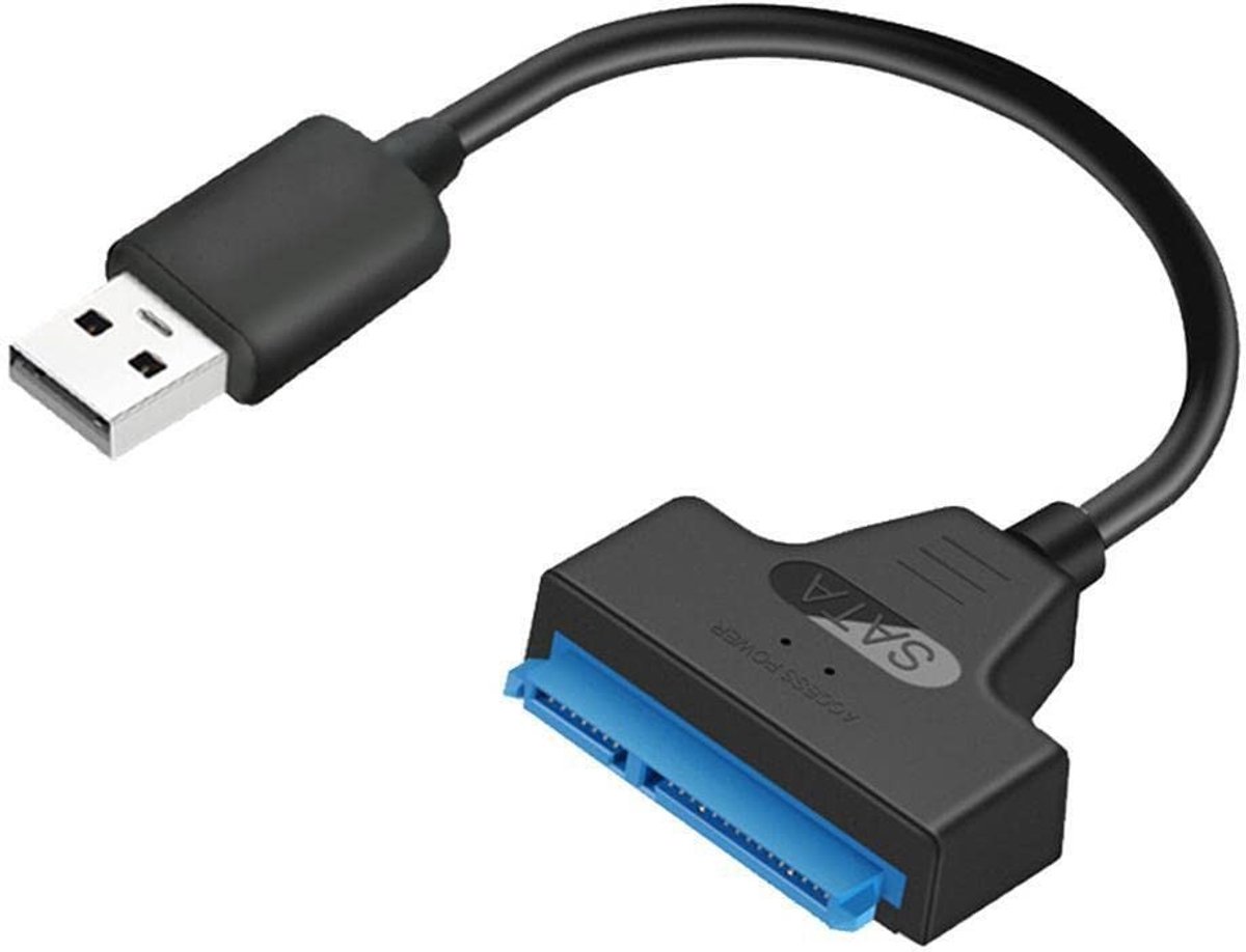 aladdien - USB 2.0 naar adapter - converter kabel - zwart - 2,5 inch HDD/SSD - hoge transmissiesnelheid - geschikt voor Windows systemen