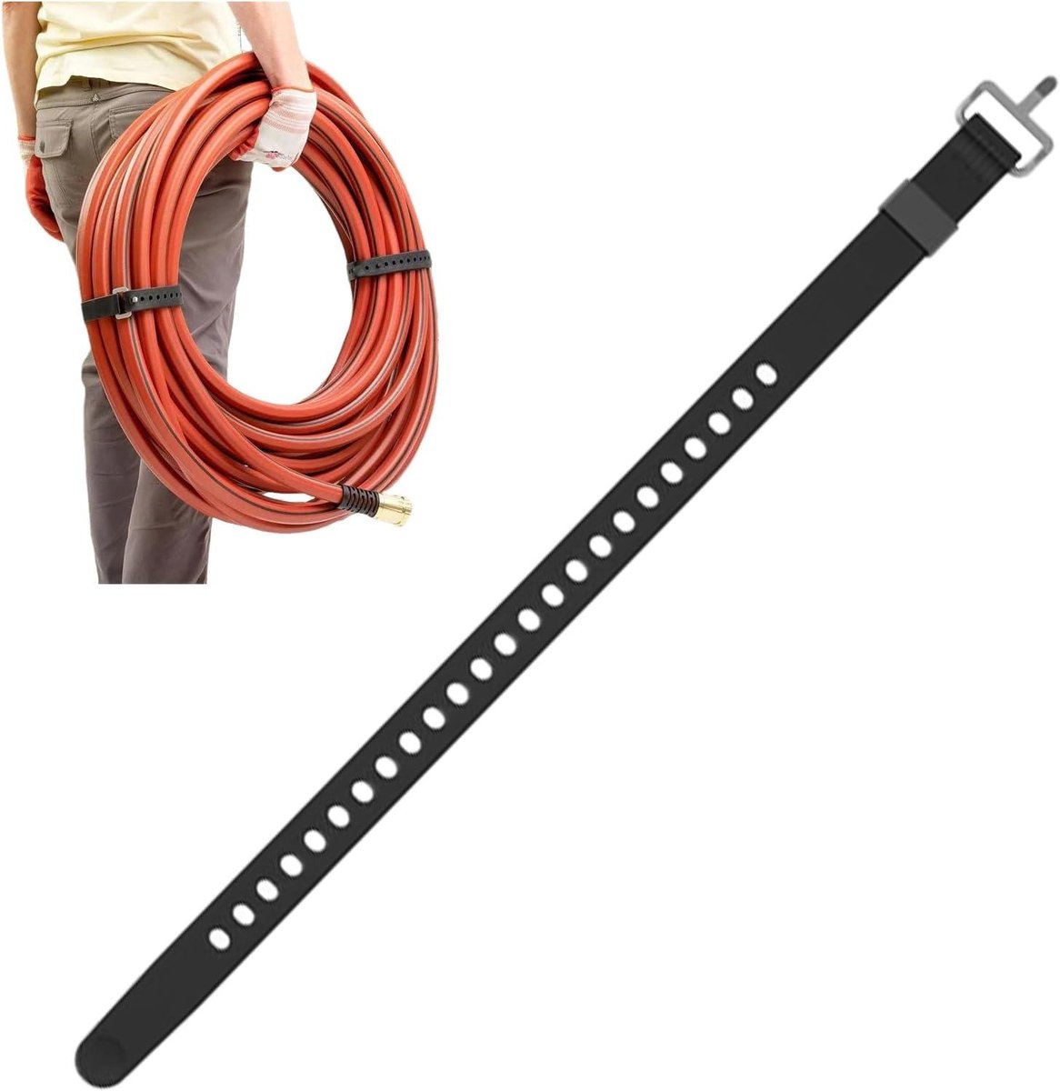 Nylon Transportband - Spanband Vastzetband - Lading Zekeren - Zelfspannend Systeem - 30-70 cm - Zwart